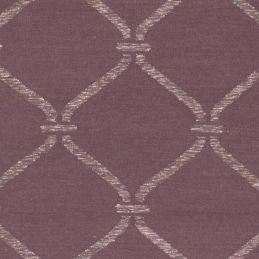 Close-up of the Stroudsburg Area Carpet. Light gray rope design on a mauve wool rug. Hand woven texture. Swatch