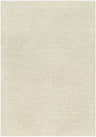 Close-up of the hand woven Chaz Cream Wool Rug, featuring a subtle horizontal striped pattern and soft texture. Design-Rectangle-576