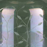 Stewartville Green Etched Glass Jar