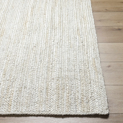 Adahy Hand Braided Beige Jute Rug