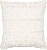 Sumiton White Textured Crochet Cotton Throw Pillow