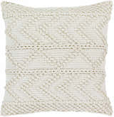 Sumiton White Textured Crochet Cotton Throw Pillow