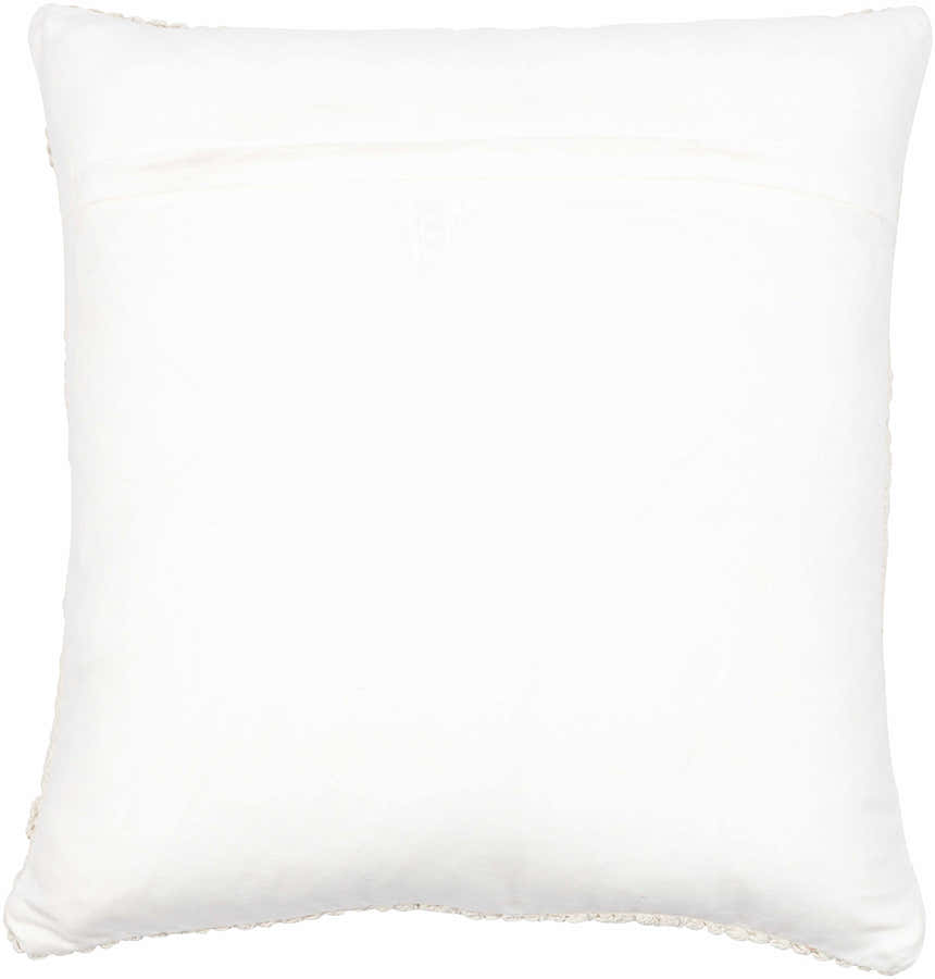 Sumiton White Textured Crochet Cotton Throw Pillow