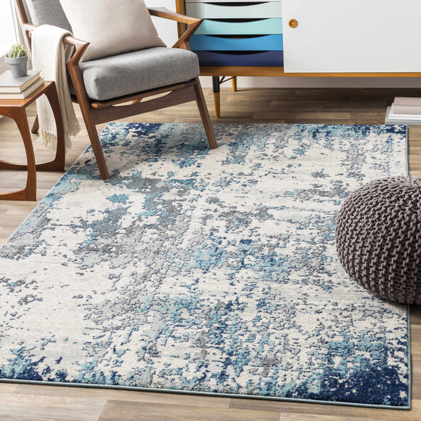 Beverly Abstract Blue Area Rug