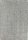 Close-up of the gray Sunburst Area Rug. Hand-woven leather rug with a contemporary, animal-inspired design. Design-Rectangle-576