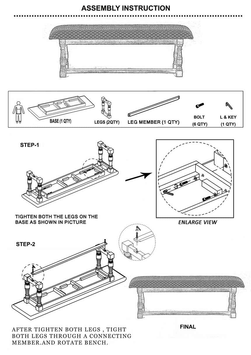 Surigao Natural Wood Bench - Clearance