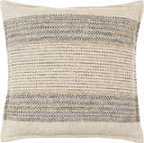 Eldin Beige Textured Weave Cottage Cotton Accent Pillow - Clearance