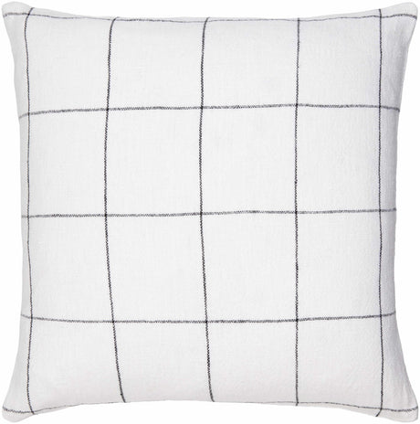 Lunet Ivory Subtle Slub Texture Cottage Linen Accent Pillow