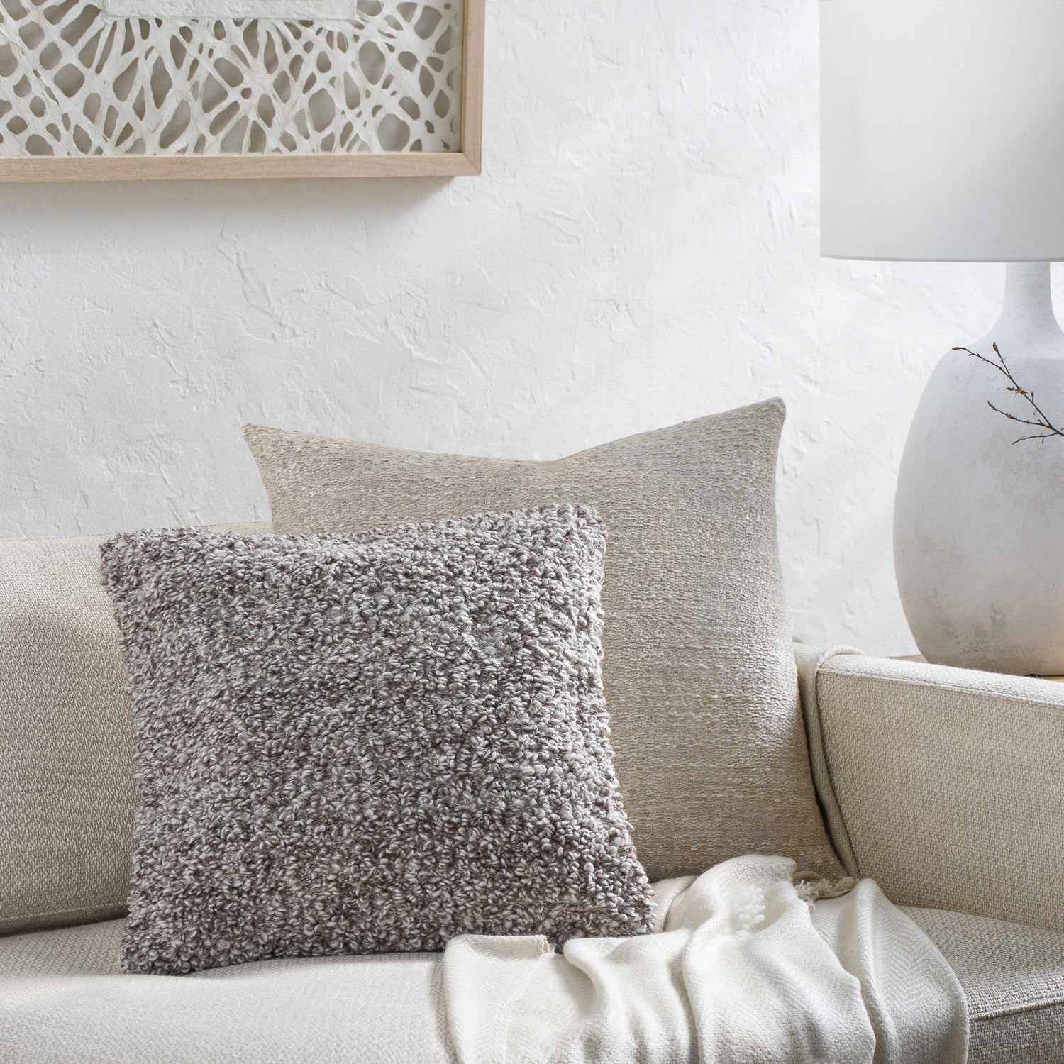 Branor Medium Brown Channeled Texture Modern Polyester Accent Pillow - Clearance