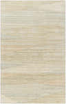 Close-up of the Susie Modern Wool Rug. Ash and tan colors with a subtle, contemporary geometric pattern. Hand-tufted texture. Design-Rectangle-58