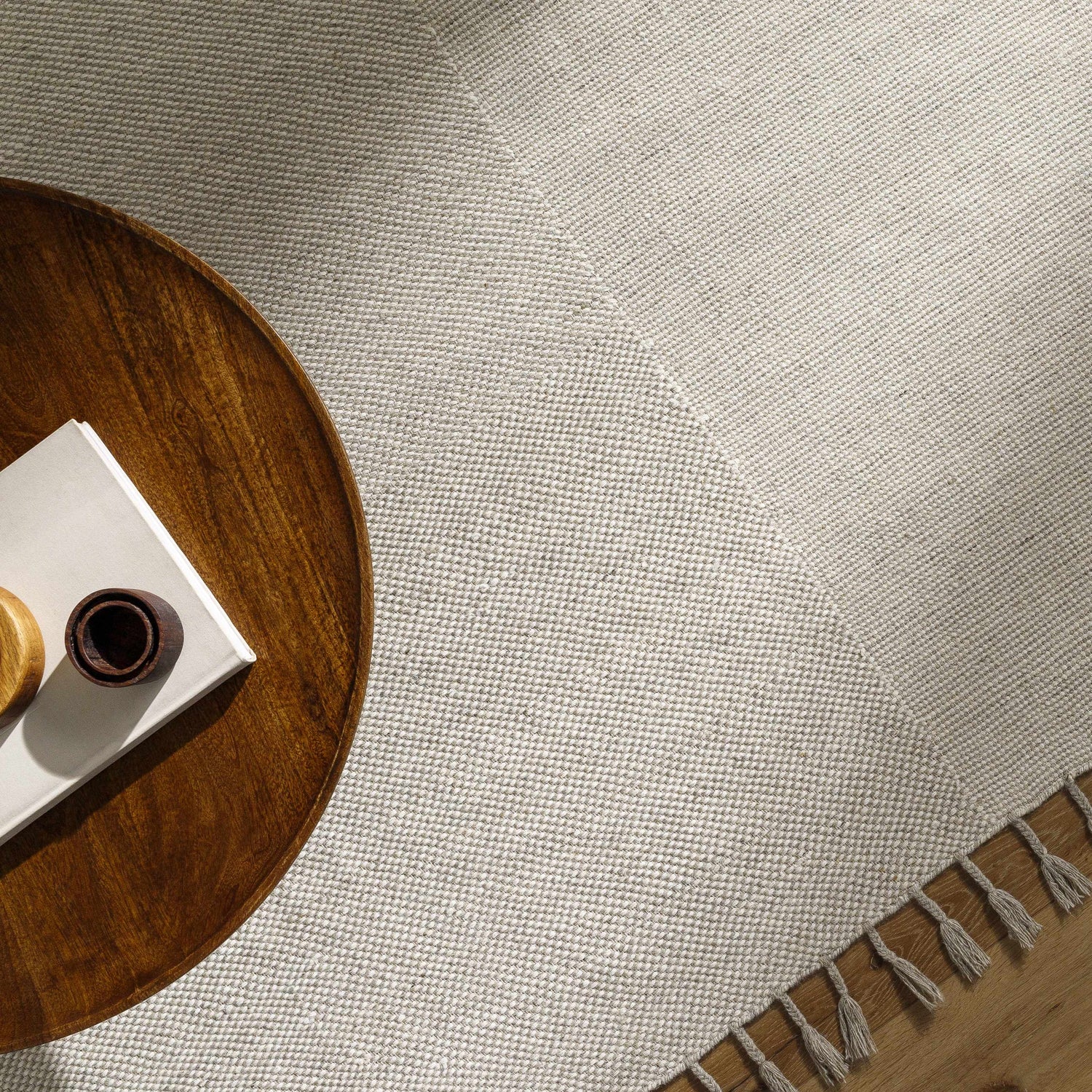 Abhay Cream Wool Area Rug - Clearance