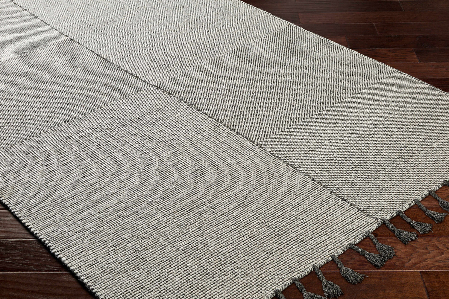 Abhay Gray Wool Area Rug - Clearance