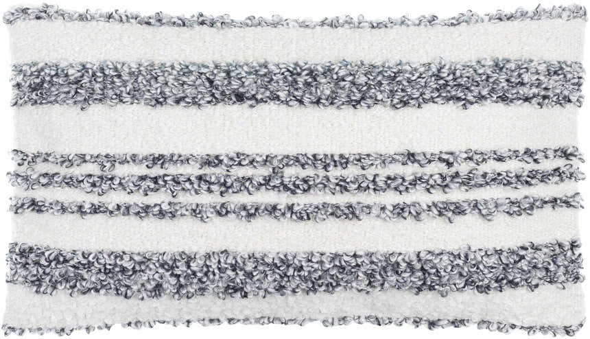 Strivo Off White Horizontal Stripe Modern Polyester Lumbar Pillow - Clearance