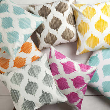 Bryant Ice Blue Ikat Throw Pillow - Clearance