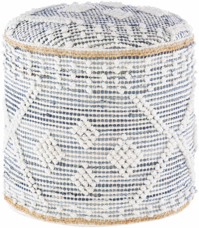 Coombabah Blue&White Cylinder Pouf