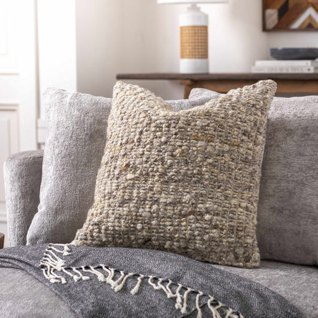 Lluvy Medium Gray Throw Pillow