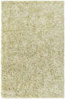 Close-up of the plush Marao Solid Grass Green rug. Hand-woven shag rug in shades of grass green, light sage, and off-white. Design-Rectangle-576