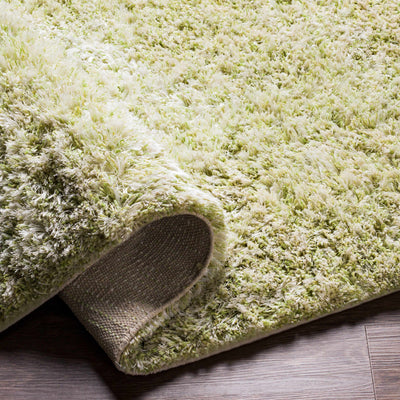 Marao Solid Grass Green Plush Rug - Clearance