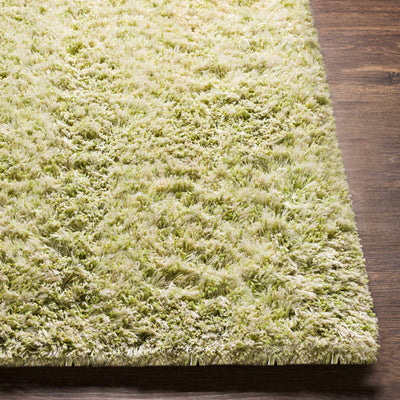 Marao Solid Grass Green Plush Rug - Clearance