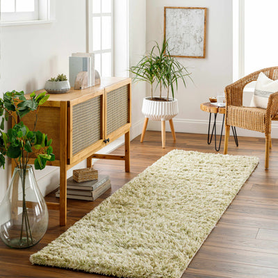 Marao Solid Grass Green Plush Rug - Clearance