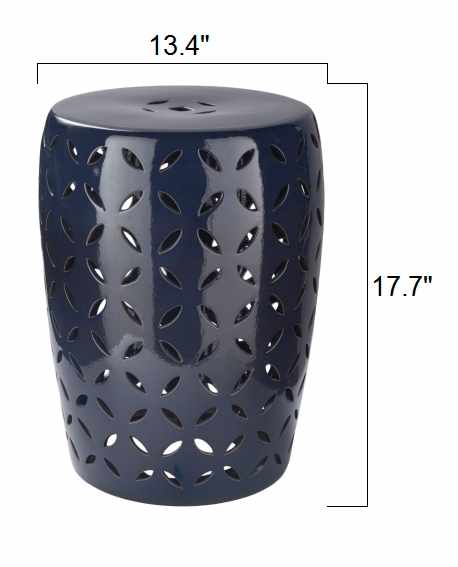 Navy Ceramic Outdoor Stool Table