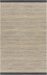 Close-up of Tanglewilde Area Carpet. Hand-woven cotton rug in beige, charcoal, and gray with a Southwestern-inspired pattern. Design-Rectangle-576