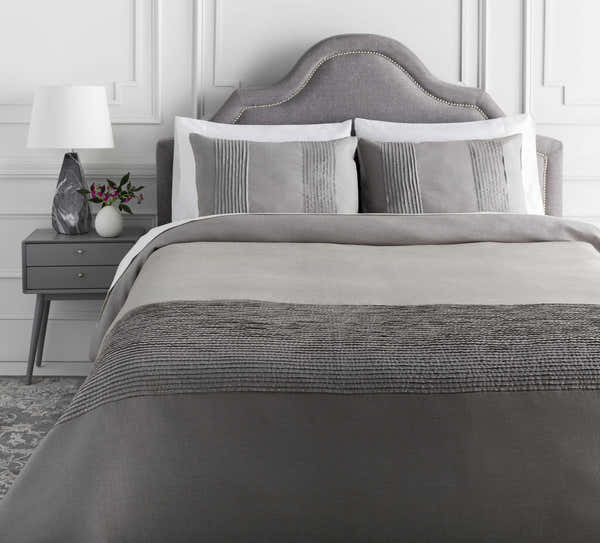 Taytay Gray Upholstered Elegance Bedding - Clearance