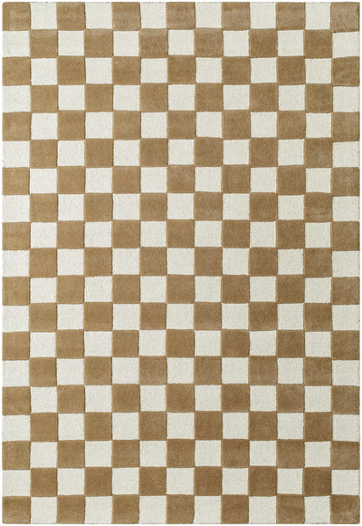 Timin Checkered Wool Area Carpet