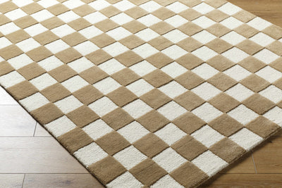 Timin Checkered Wool Area Carpet
