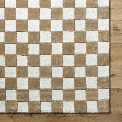 Timin Checkered Wool Area Carpet