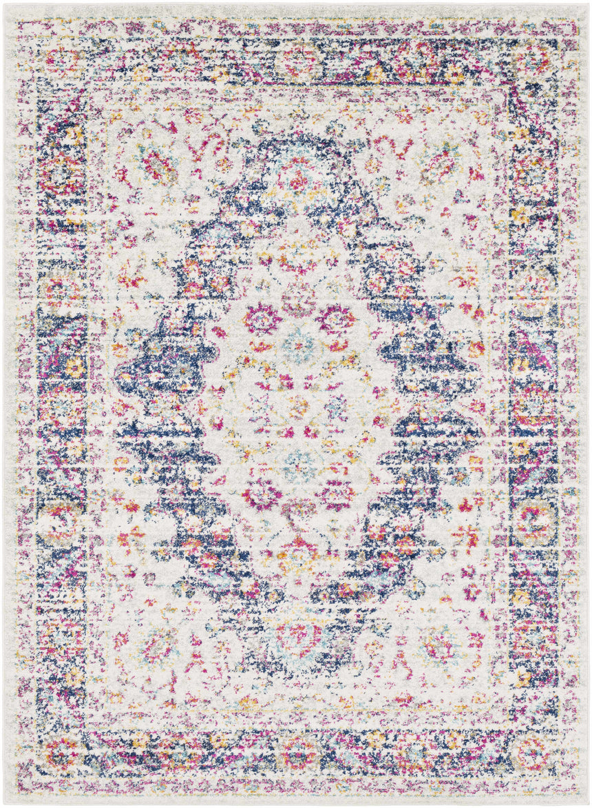 Thorsby Magenta & Cream Area Rug - Clearance