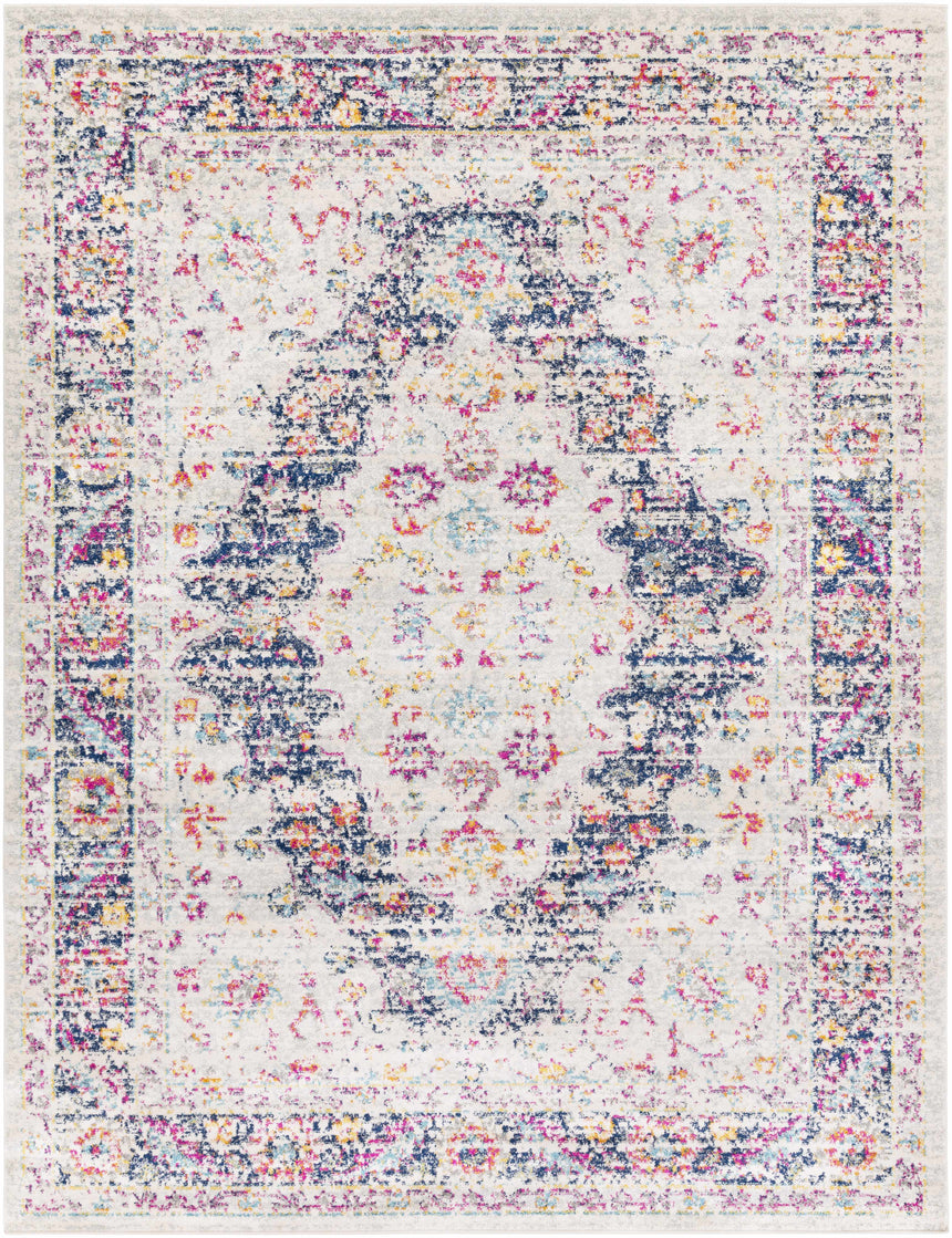 Thorsby Magenta & Cream Area Rug - Clearance