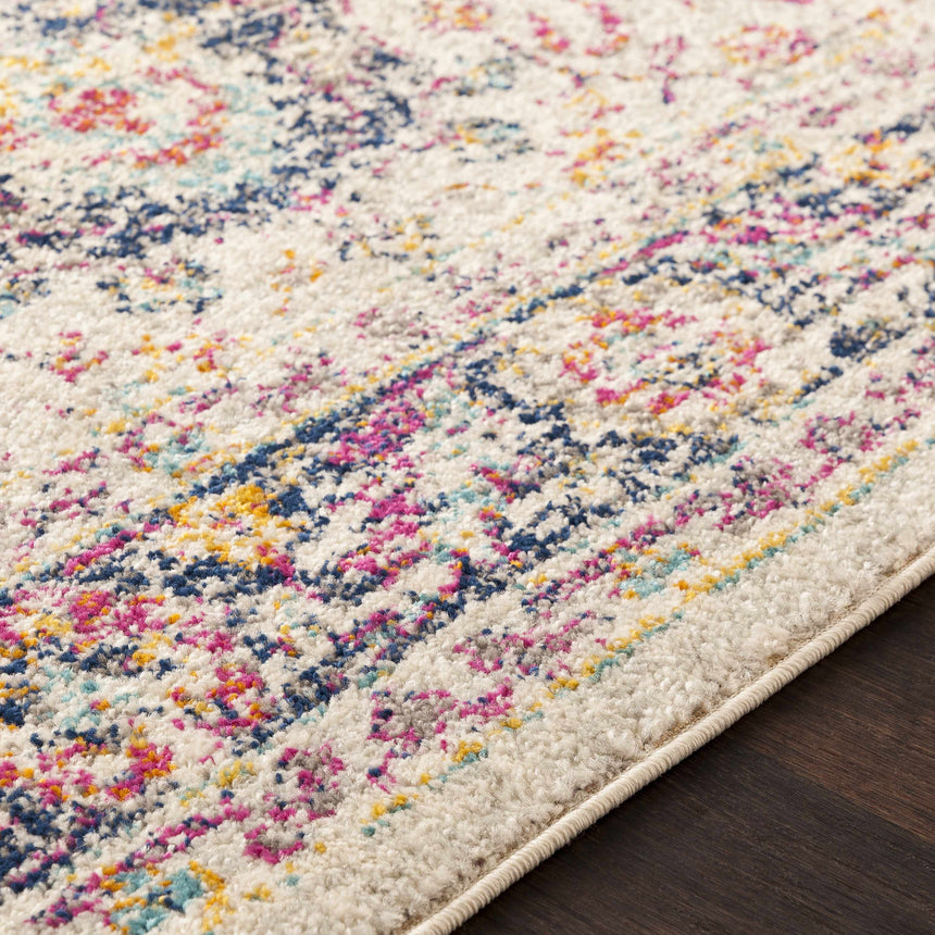 Thorsby Magenta & Cream Area Rug - Clearance
