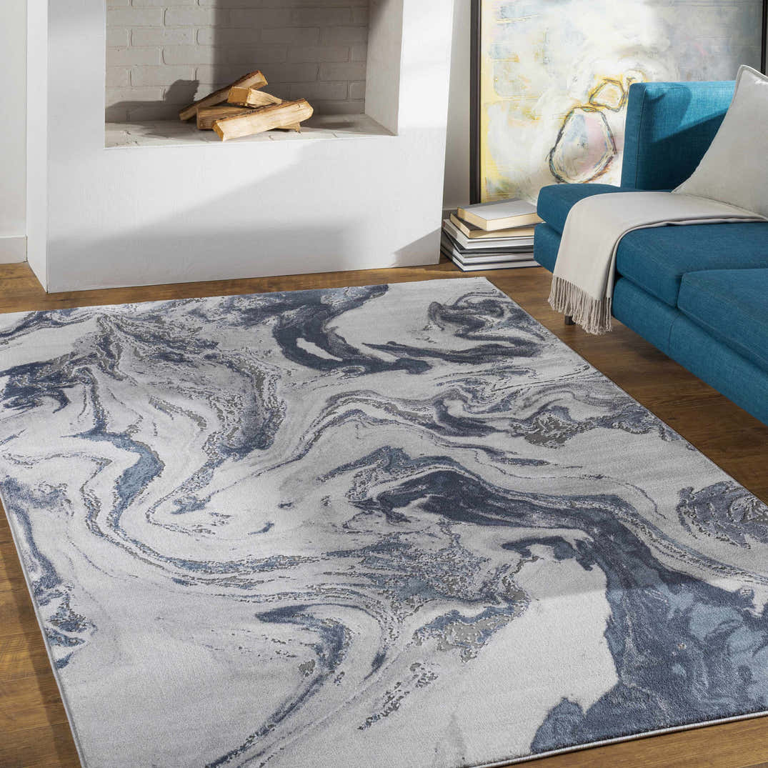Moana Denim Blue Marble Area Rug – Boutique Rugs