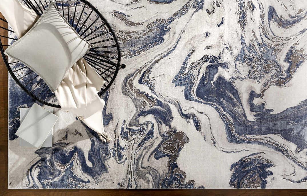 Moana Denim Blue Marble Area Rug – Boutique Rugs