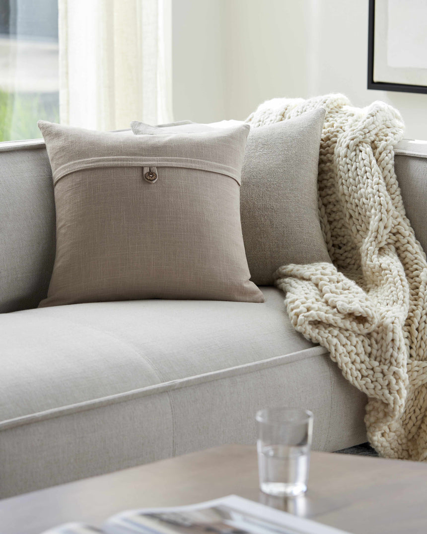 Tichnor Light Gray Square Throw Pillow