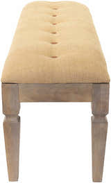 Tigum Beige Tufted Wooden Bench