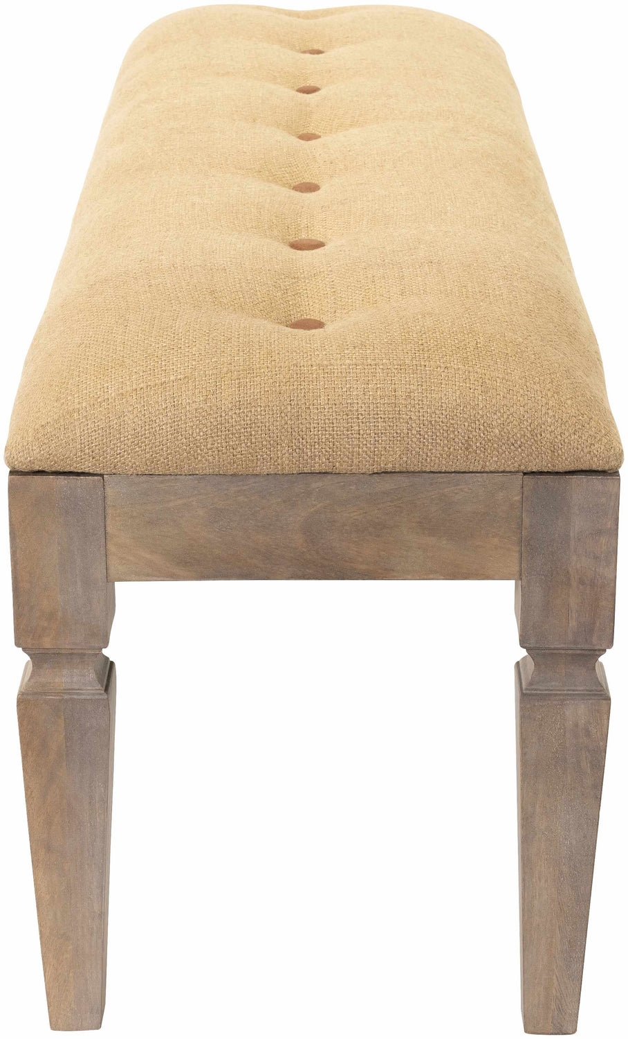 Tigum Beige Tufted Wooden Bench