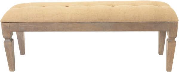 Tigum Beige Tufted Wooden Bench - Clearance