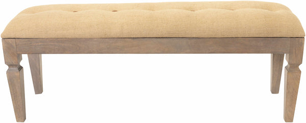 Tigum Beige Tufted Wooden Bench