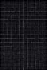 Close-up of the Toshi Jet Black Area Rug. Hand-tufted, 100% wool rug with a modern grid pattern. Design-Rectangle-576