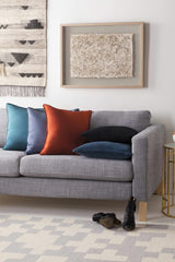 Victor Dark Blue Square Throw Pillow