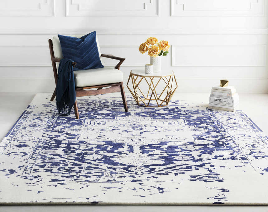 Onyx Navy Square Throw Pillow