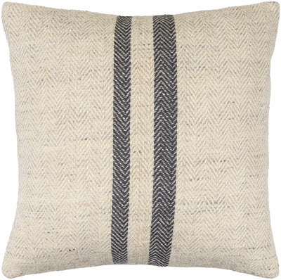 Tibor Herringbone Striped Wool Accent Pillow