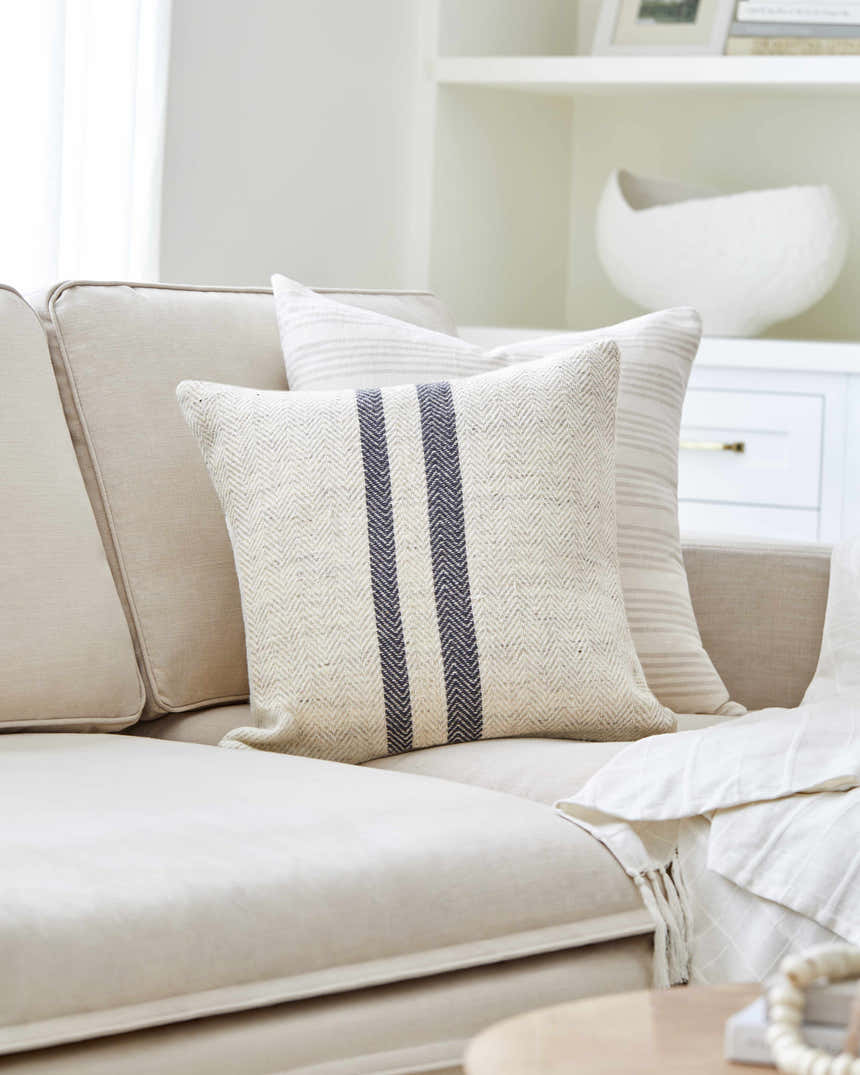 Jocou Stripe Modern Wool Throw Pillow