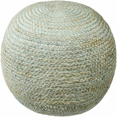 Kaumakani Jute Pouf in Aqua Blue