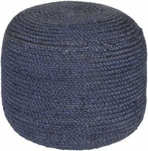 Gail Navy Jute Knitted Pouf