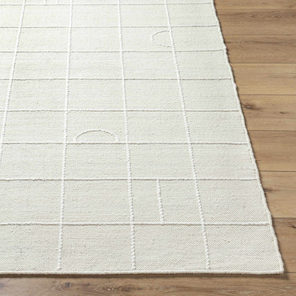 Tieve Off White Checkered Area Rug