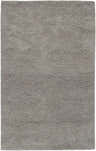 Close-up of the textured, hand-woven Trinway Wool Area Carpet in medium gray. Perfect for bathroom, kitchen, or hallway. Design-Rectangle-58