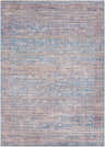 Close-up of the Troupsburg Washable Area Rug. Features blue, pink, and tan colors in a traditional oriental pattern. Design-Rectangle-5373